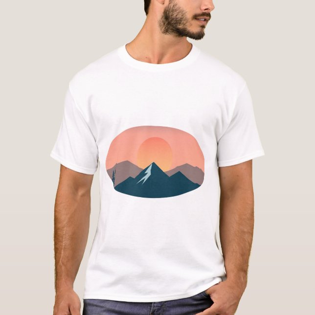Serene Mountain Sunset  T-Shirt (Front)