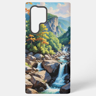 Serene Mountain Waterfall Landscape Samsung Galaxy Case