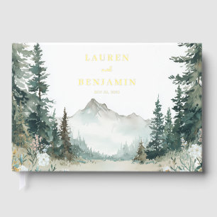Serene Mountain Wedding Guest Book