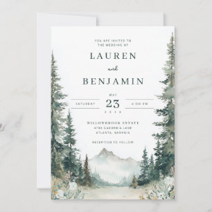 Serene Mountain Wedding Invitation