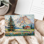 Serene Mountains Landscape Colourful Art Painting  Postcard<br><div class="desc">Serene Mountains Landscape Colourful Art Painting Postcard.</div>