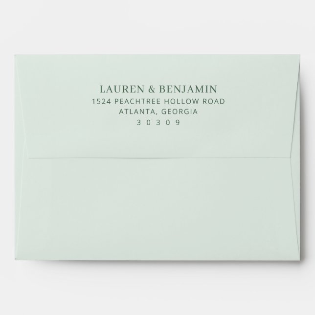 Serene Muted Green Typographic Envelope (Back (Top Flap))