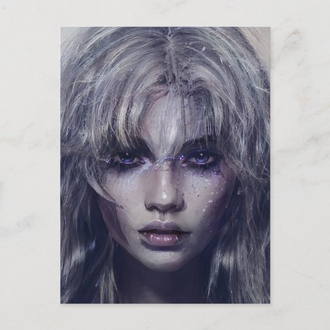 Serene Mystical Dark Fantasy Female Portrait Card (Front)