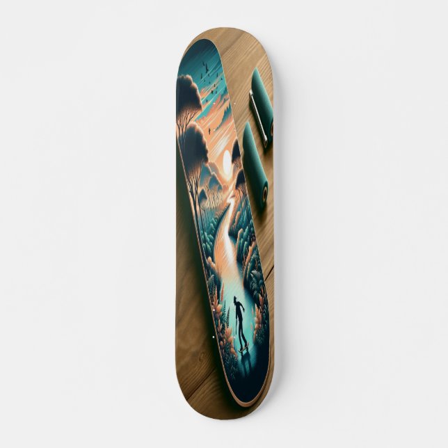 Serene Natural Landscape Skateboard (Front)