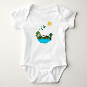 Serene Nature-Inspired Baby Bodysuit .