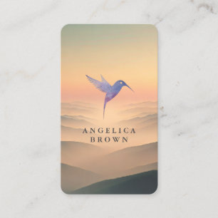 Serene Nature – Minimalist Hummingbird Business Card
