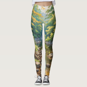 Serene Nature Scene Leggings