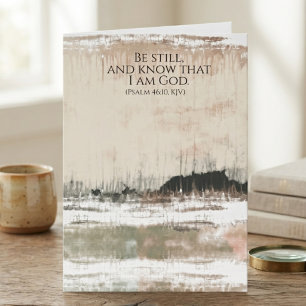 Serene Neutral Abstract Faith Quote Card