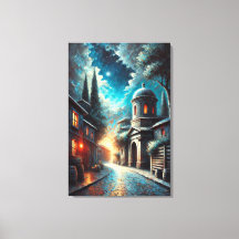 Serene Night Refuge - A Painterly Urban Escape