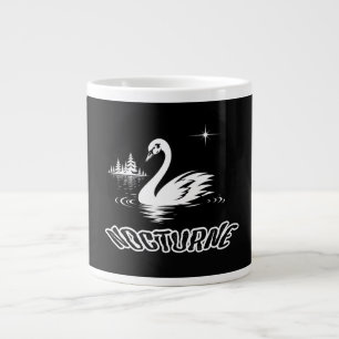 Serene Nocturne Swan Lake Aesthetic Pop Art Large Coffee Mug