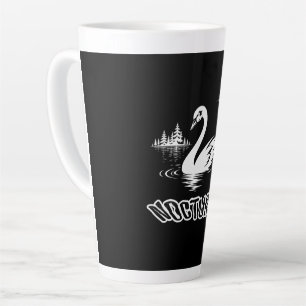 Serene Nocturne Swan Lake Aesthetic Pop Art Latte Mug
