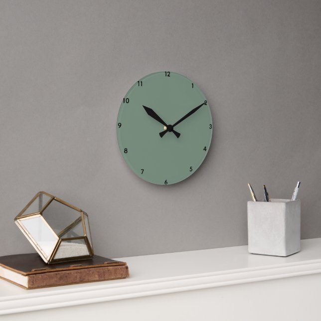 Serene Nordic Sage  Round Clock (Office)