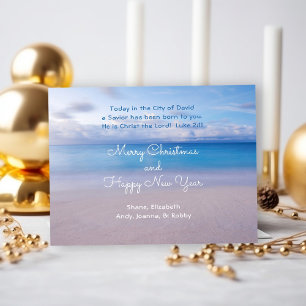 Serene Ocean Scripture Christmas Religious Postcard
