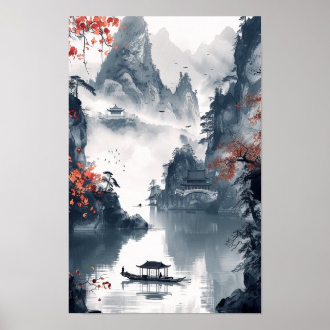Serene Ocean Sunset View - Nautical Boat Poster (Front)