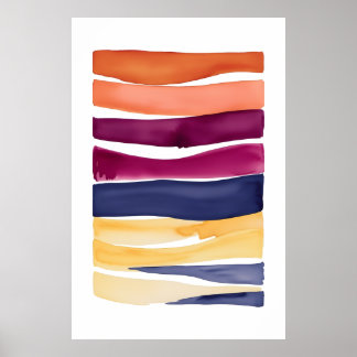 Serene Ocean Symphony: Abstract Wave-Inspired  Poster