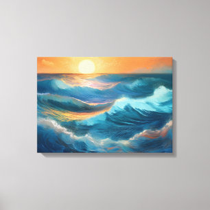 Serene Ocean Waves at Sunrise Canvas Print