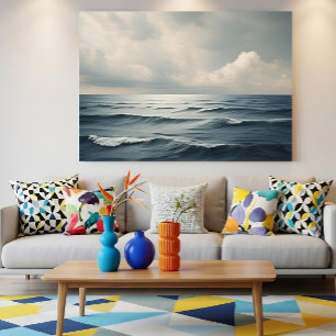 Serene Ocean Waves Seascape Nature Canvas Print