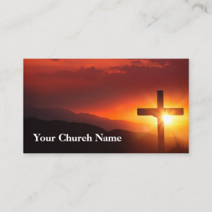 Serene Orange Sunrise Service Church Pastor Business Card