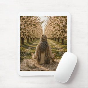 Serene Orchard Sticky Notes Romantic Botanical Mouse Mat