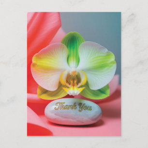 Serene Orchid Flower with "Thank You" Text Postcard