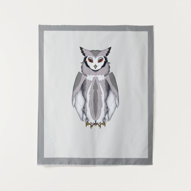 Serene Owl Wall Medium (50" x 60") Tapestry (Front)