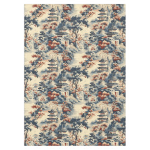Serene Pagodas in a Mountainous Landscape Tablecloth
