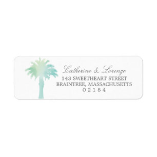 Serene Palm Tree Watercolor   Return Address