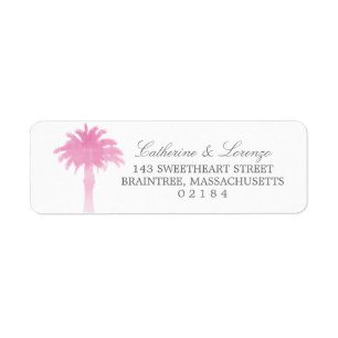 Serene Palm Tree Watercolor Return Address