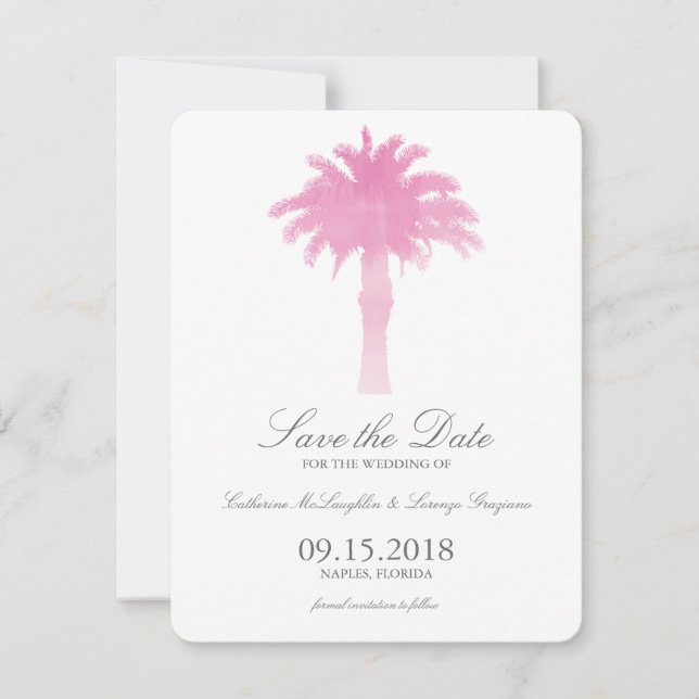 Serene Palm Tree Watercolor | Save the Date (Front)