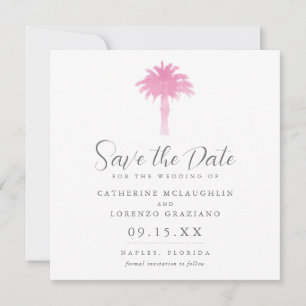 Serene Palm Tree Watercolor Save the Date