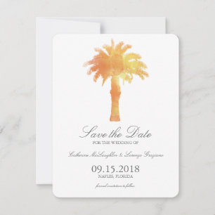 Serene Palm Tree Watercolor Save the Date