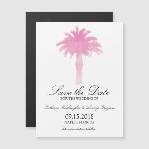 Serene Palm Tree Watercolor   Save the Date Magnetic Invitation