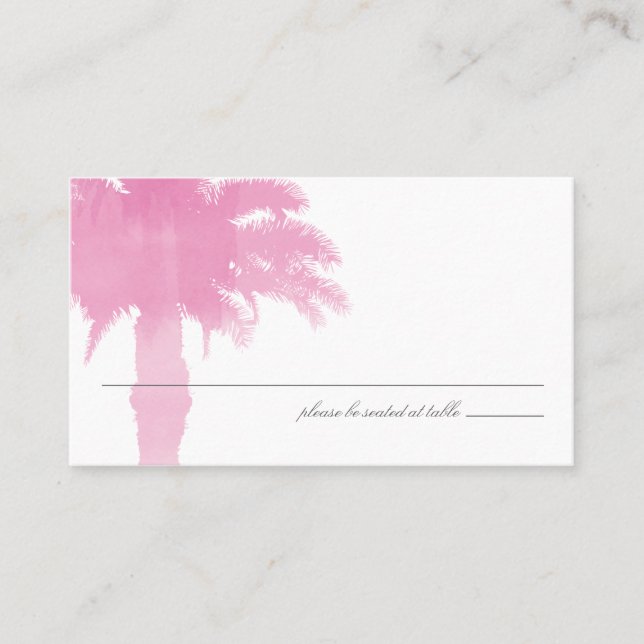 Serene Palm Tree Watercolor | Seating Card (Front)