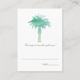 Serene Palm Tree Watercolor   Seating Card
