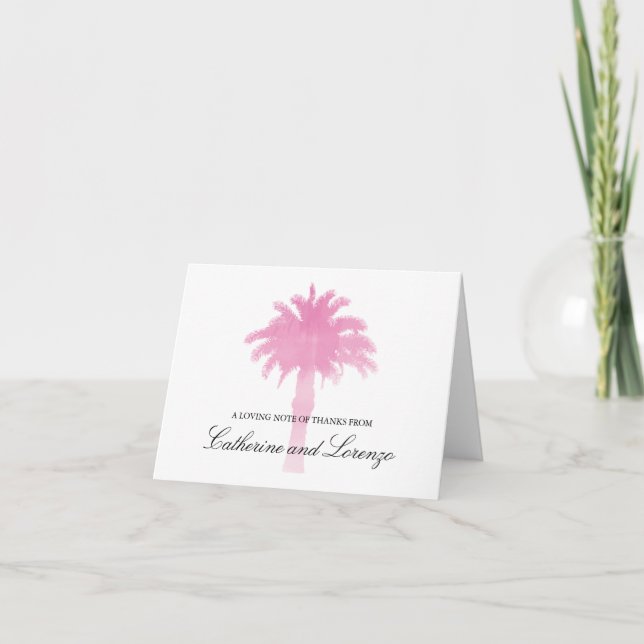 Serene Palm Tree Watercolor | Thank You Card (Front)