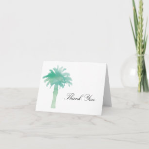 Serene Palm Tree Watercolor Thank You Card