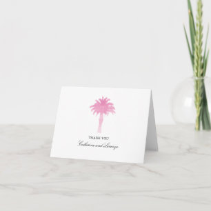 Serene Palm Tree Watercolor   Thank You Card