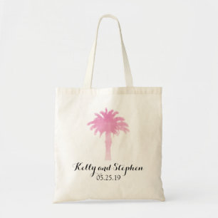 Serene Palm Tree Watercolor   Wedding Guest Bag