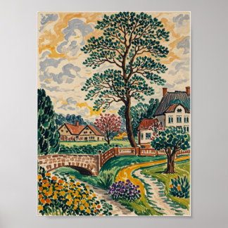 Serene Park Scene in Early Spring Poster