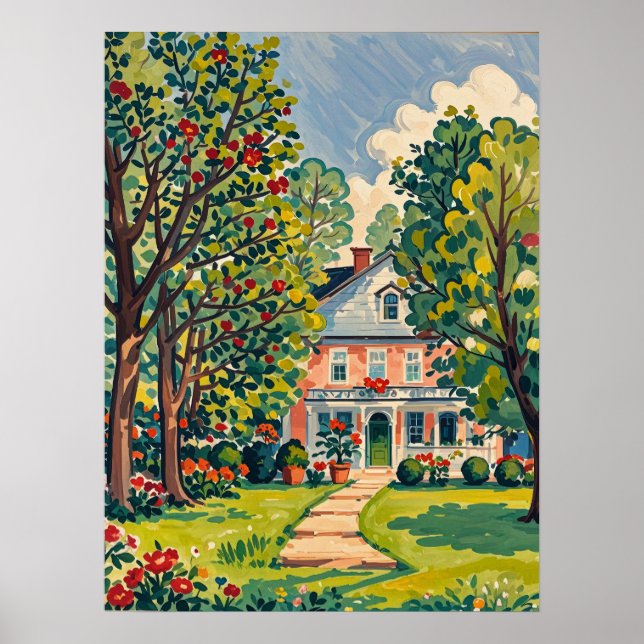 Serene Park Scene in Early Spring Poster (Front)