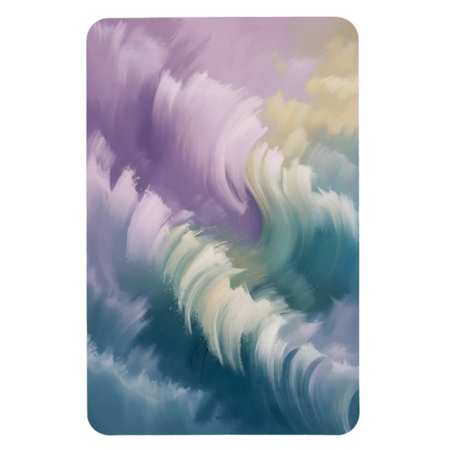 Serene Pastel Abstract Wave Dreamy Art Magnet (Vertical)