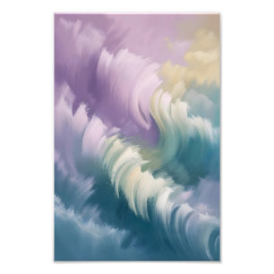 Serene Pastel Abstract Wave Dreamy Art Photo Print