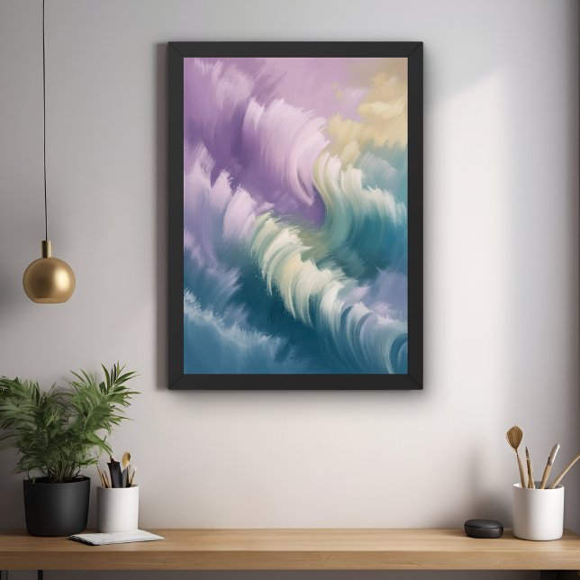Serene Pastel Abstract Wave Dreamy Wall Art Poster (Creator Uploaded)