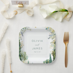 Serene Pastel Botanical Paper Plate