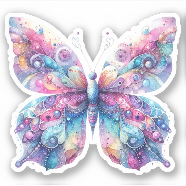 Serene Pastel Butterfly Stickers (Front)