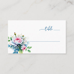Serene Pastel Floral Illustration Place Card