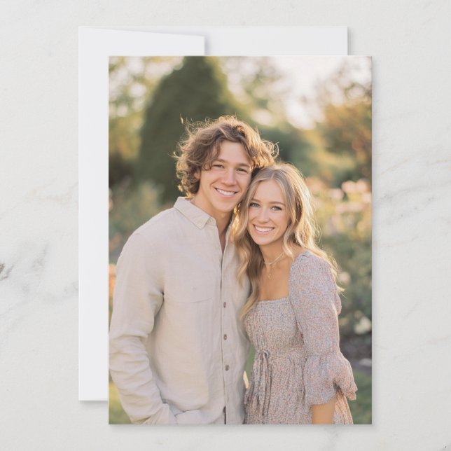 Serene Pastel Floral Photo Invitation (Front)