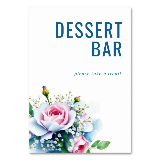 Serene Pastel Floral Watercolor Table Number (Front)