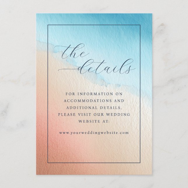 Serene Pastel Watercolor Details Enclosure Card (Front)