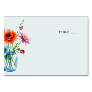 Serene Pastel Watercolor Flowers Table Number